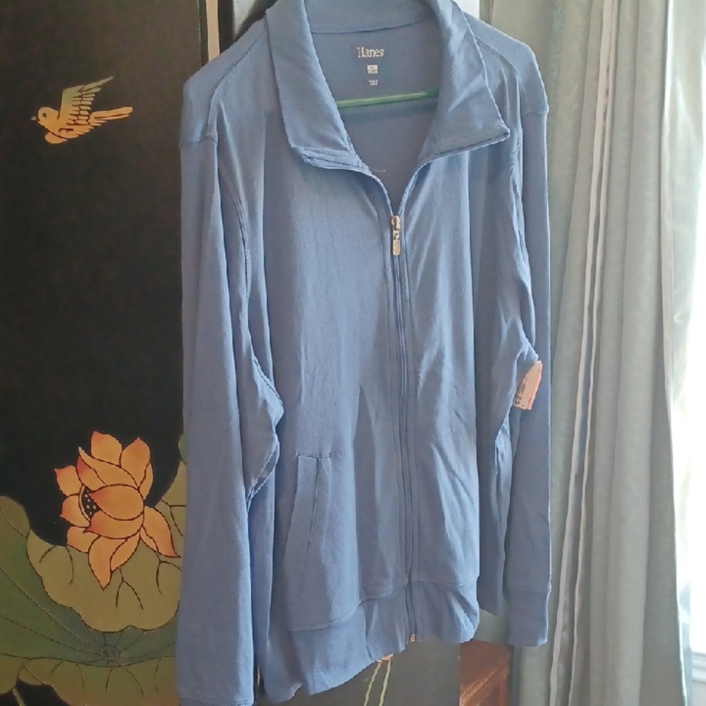 Hanes Classic Blue Zip-Up Sweatshirt